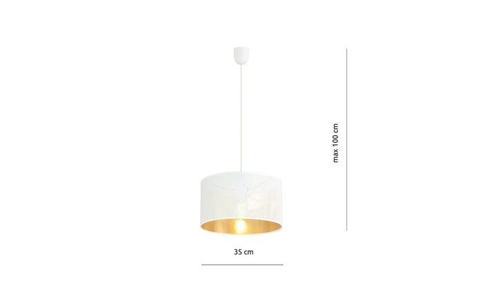 Lampada a Sospensione Aston, Bianco, Acciaio, 35x100x35 cm, EPIKASA