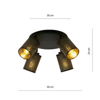 Lampada a Soffitto Bronx, Nero, Acciaio, 50x24x30 cm, EPIKASA