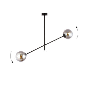 Lampada a Sospensione Linear, Nero, Acciaio, 102x51x14 cm, EPIKASA