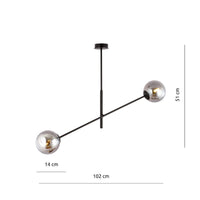 Lampada a Sospensione Linear, Nero, Acciaio, 102x51x14 cm, EPIKASA