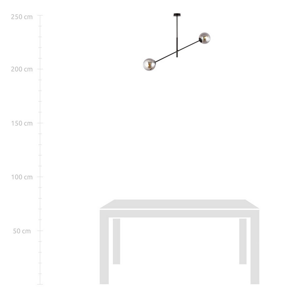 Lampada a Sospensione Linear, Nero, Acciaio, 102x51x14 cm, EPIKASA