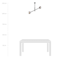 Lampada a Sospensione Linear, Nero, Acciaio, 102x51x14 cm, EPIKASA