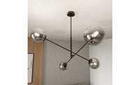 Lampada a Sospensione Linear, Nero, Acciaio, 102x51x102 cm, EPIKASA