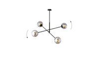 Lampada a Sospensione Linear, Nero, Acciaio, 102x51x102 cm, EPIKASA