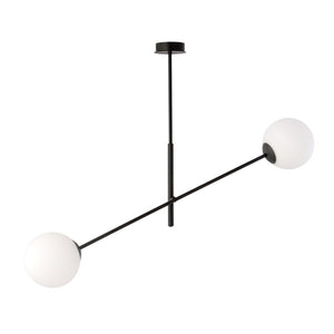 Lampada a Sospensione Linear, Nero, Acciaio, 102x51x14 cm, EPIKASA