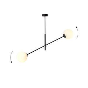 Lampada a Sospensione Linear, Nero, Acciaio, 102x51x14 cm, EPIKASA