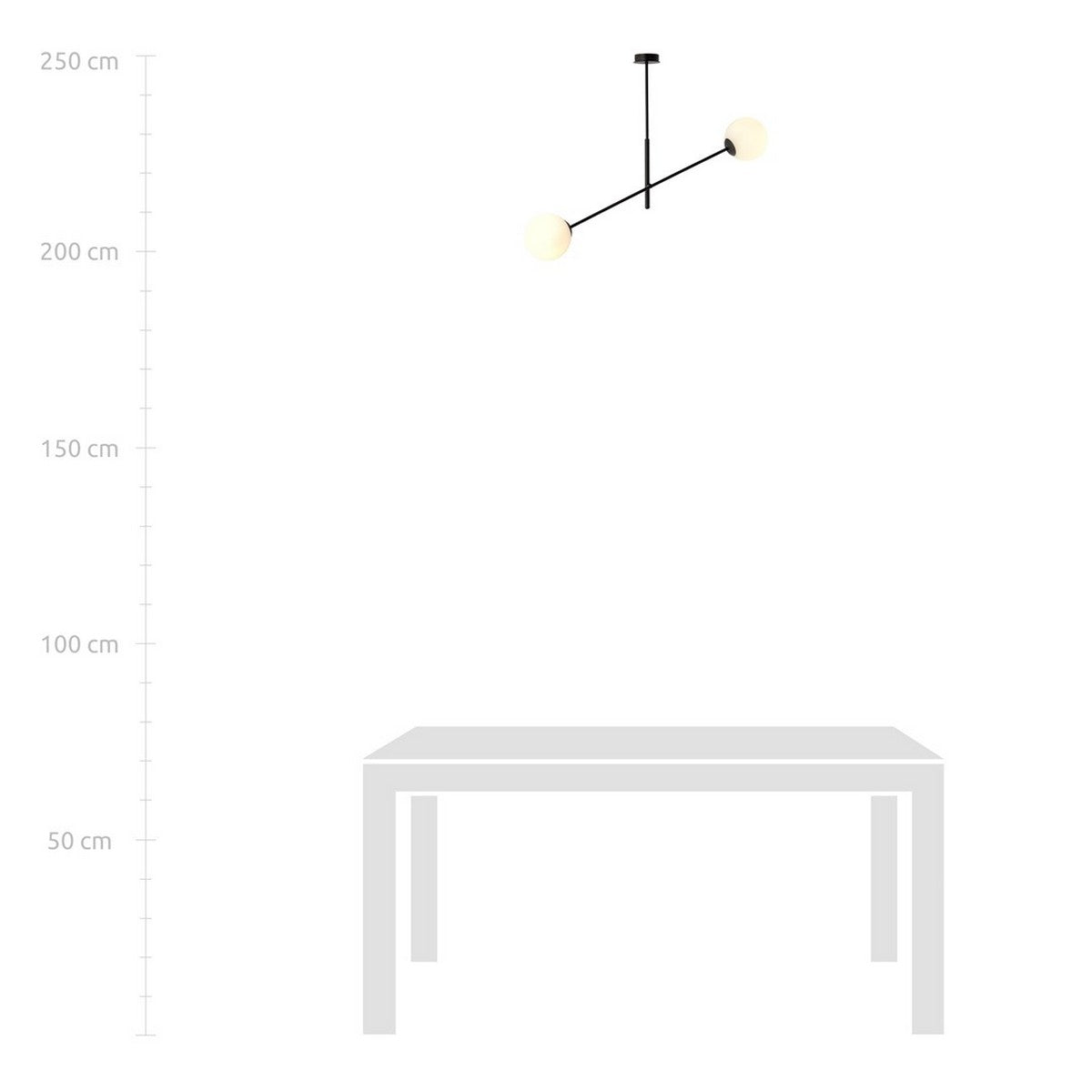 Lampada a Sospensione Linear, Nero, Acciaio, 102x51x14 cm, EPIKASA