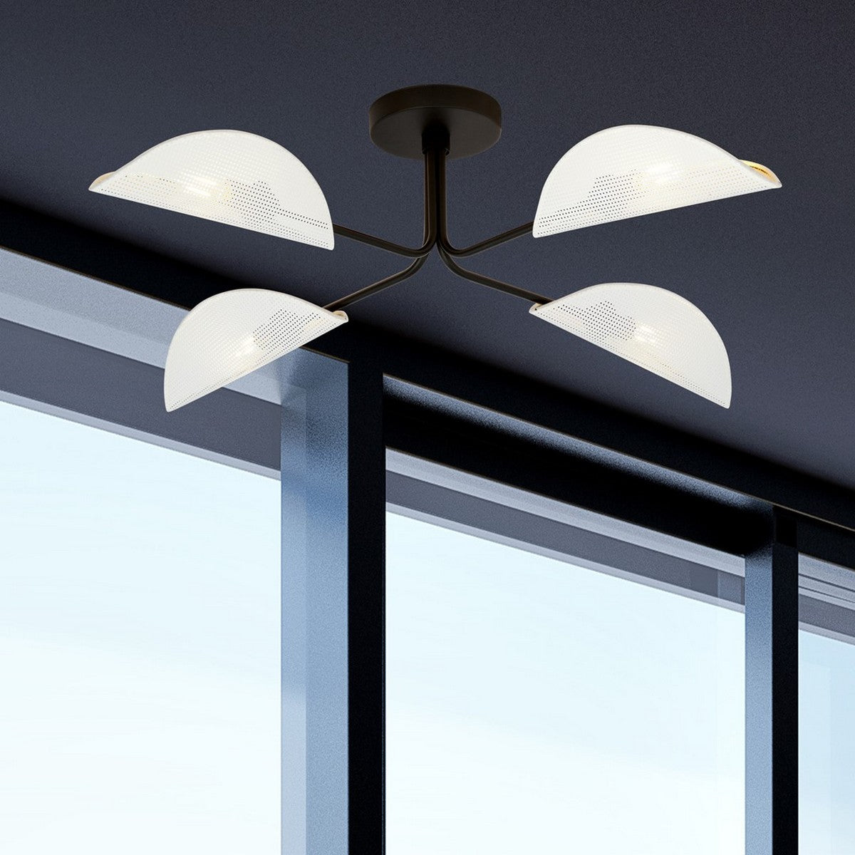 Lampada a Soffitto Gomez, Nero, Acciaio, 87x20x87 cm, EPIKASA