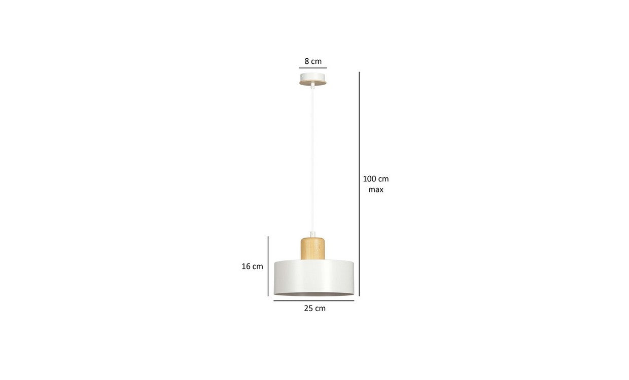 Lampada a Sospensione Torin, Bianco, Acciaio, 25x100x25 cm, EPIKASA