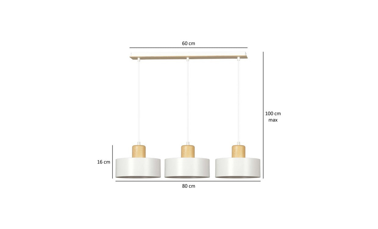 Lampada a Sospensione Torin, Bianco, Acciaio, 80x100x25 cm, EPIKASA