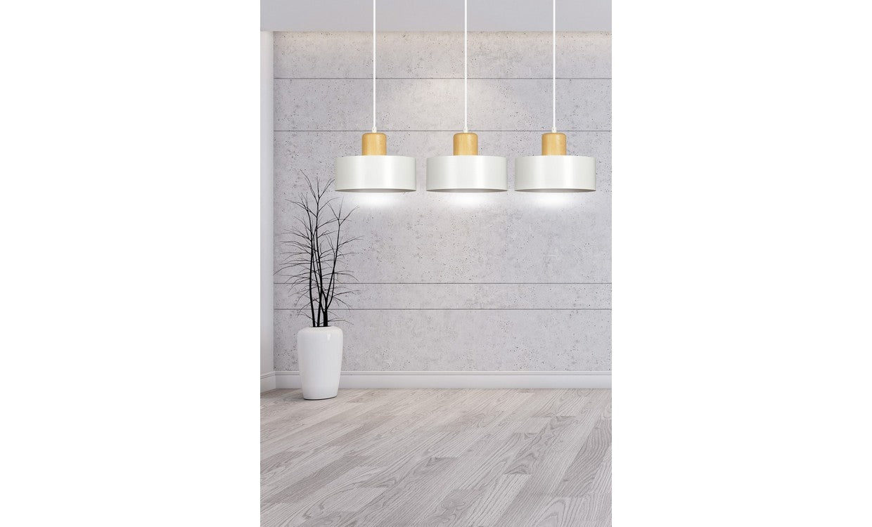 Lampada a Sospensione Torin, Bianco, Acciaio, 80x100x25 cm, EPIKASA