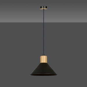 Lampada a Sospensione Rowen, Nero, Acciaio, 25x100x25 cm, EPIKASA