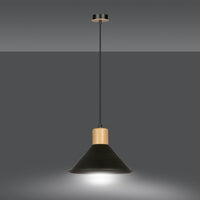 Lampada a Sospensione Rowen, Nero, Acciaio, 25x100x25 cm, EPIKASA