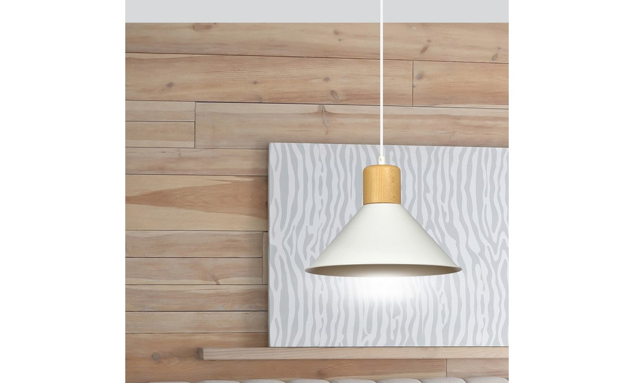 Lampada a Sospensione Reven, Bianco, Acciaio, 25x100x25 cm, EPIKASA