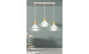 Lampada a Sospensione Reven, Bianco, Acciaio, 86x100x25 cm, EPIKASA