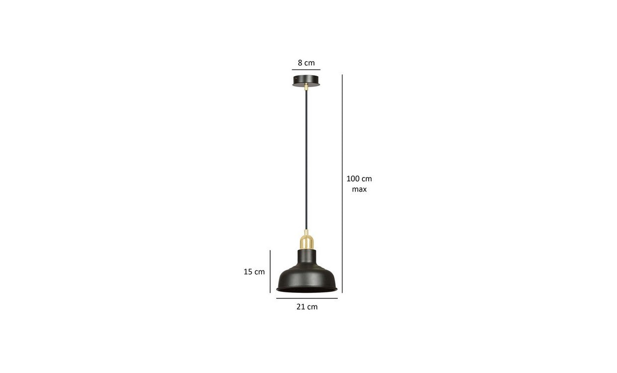 Lampada a Sospensione Ibor, Nero, Acciaio, 21x100x21 cm, EPIKASA