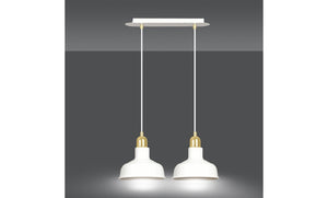 Lampada a Sospensione Ibor, Bianco, Acciaio, 42x100x21 cm, EPIKASA