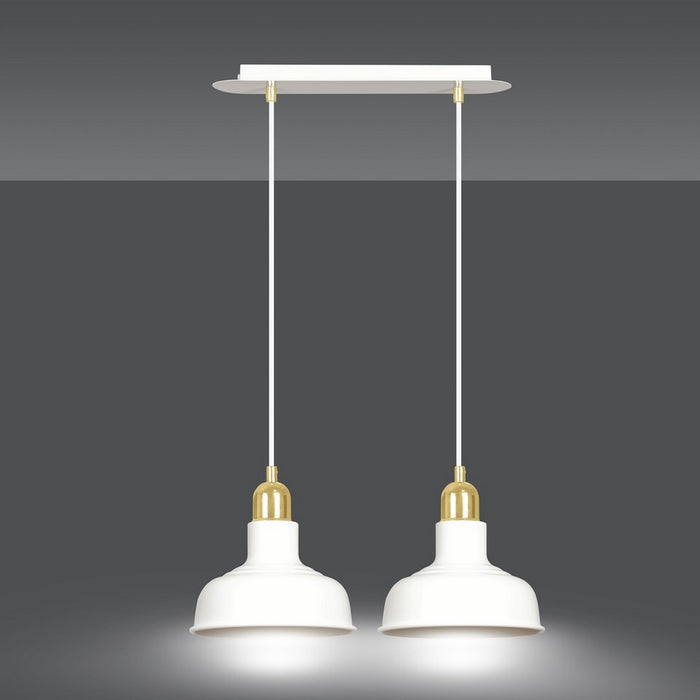 Lampada a Sospensione Ibor, Bianco, Acciaio, 42x100x21 cm, EPIKASA