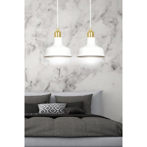 Lampada a Sospensione Ibor, Bianco, Acciaio, 42x100x21 cm, EPIKASA