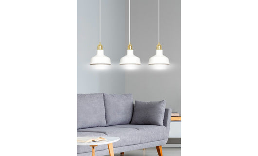 Lampada a Sospensione Ibor, Bianco, Acciaio, 72x100x21 cm, EPIKASA