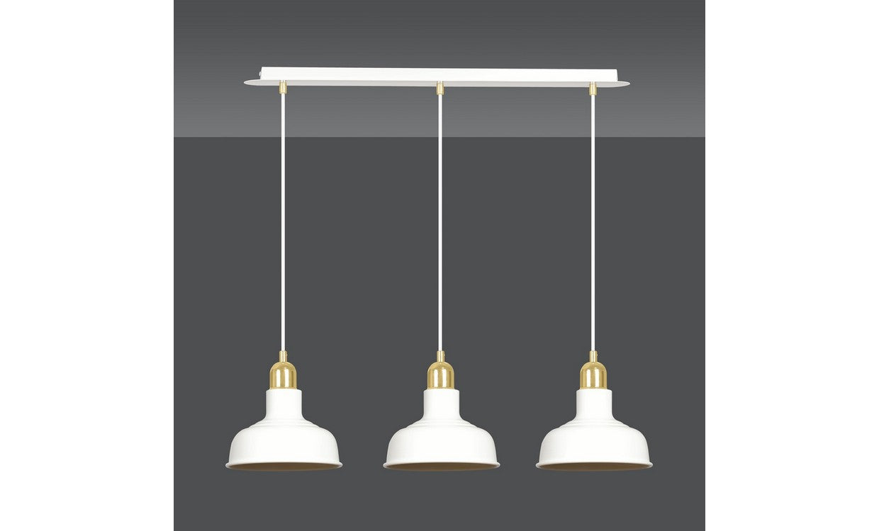 Lampada a Sospensione Ibor, Bianco, Acciaio, 72x100x21 cm, EPIKASA