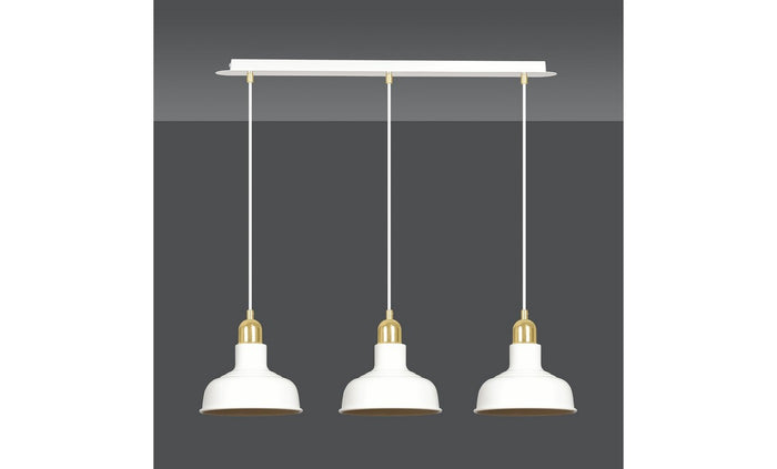 Lampada a Sospensione Ibor, Bianco, Acciaio, 72x100x21 cm, EPIKASA