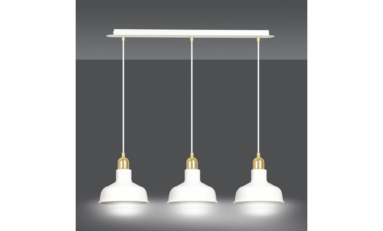 Lampada a Sospensione Ibor, Bianco, Acciaio, 72x100x21 cm, EPIKASA