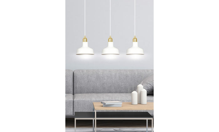 Lampada a Sospensione Ibor, Bianco, Acciaio, 72x100x21 cm, EPIKASA