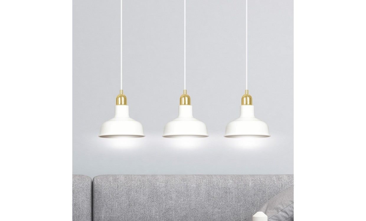 Lampada a Sospensione Ibor, Bianco, Acciaio, 72x100x21 cm, EPIKASA