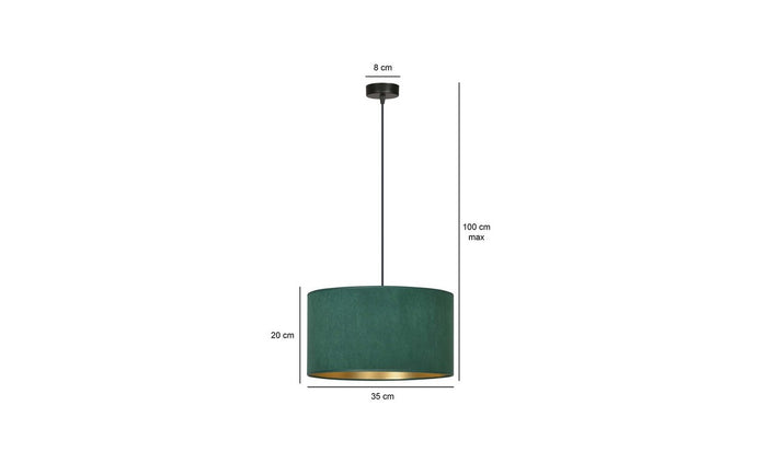 Lampada a Sospensione Hilde, Verde, Acciaio, 35x100x35 cm, EPIKASA