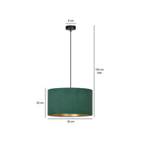 Lampada a Sospensione Hilde, Verde, Acciaio, 35x100x35 cm, EPIKASA