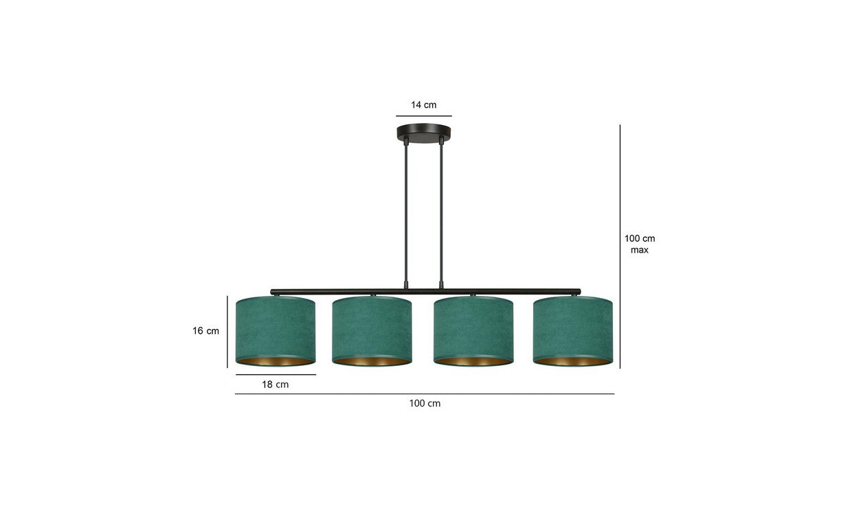 Lampada a Sospensione Hilde, Verde, Acciaio, 97x100x18 cm, EPIKASA