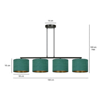 Lampada a Sospensione Hilde, Verde, Acciaio, 97x100x18 cm, EPIKASA