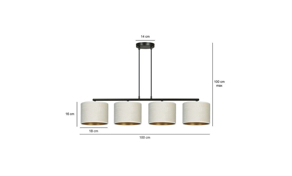 Lampada a Sospensione Hilde, Bianco, Acciaio, 97x100x18 cm, EPIKASA