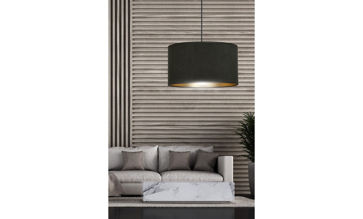 Lampada a Sospensione Hilde, Nero, Acciaio, 35x100x35 cm, EPIKASA