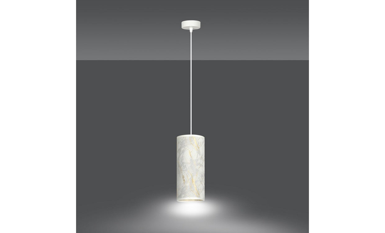 Lampada a Sospensione Karli, Bianco, Acciaio, 10x100x6 cm, EPIKASA