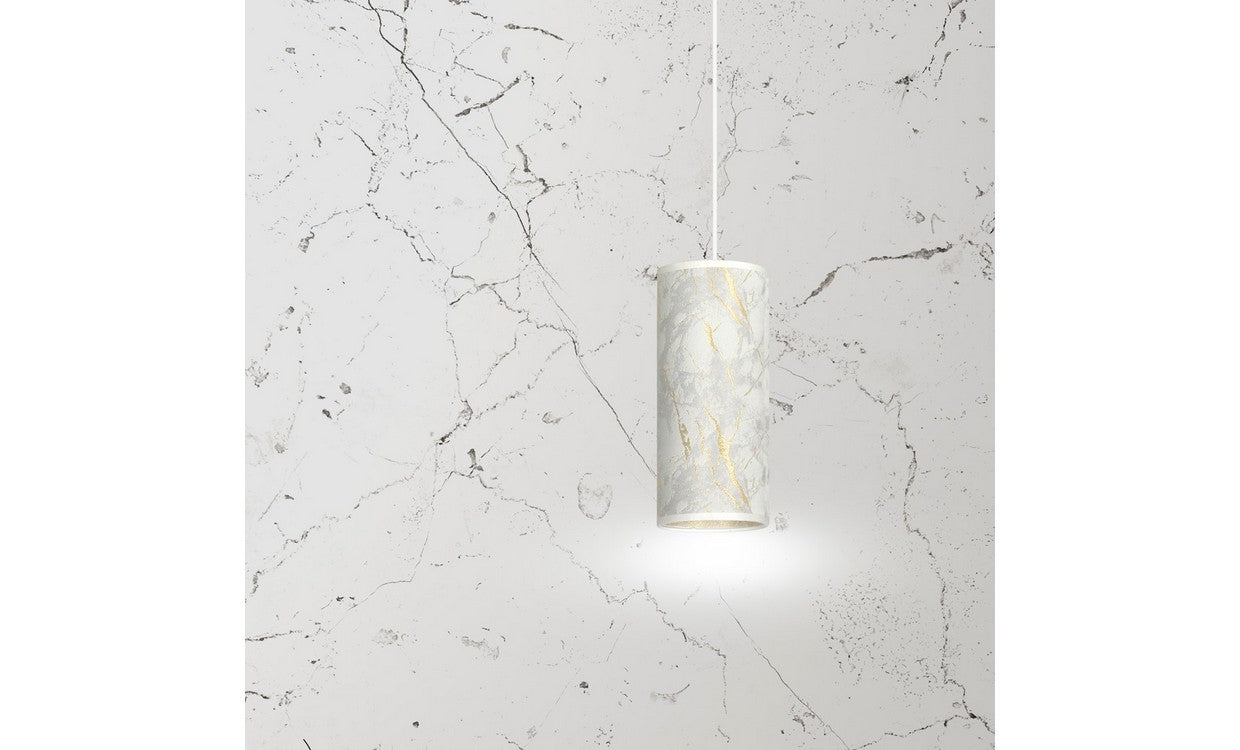 Lampada a Sospensione Karli, Bianco, Acciaio, 10x100x6 cm, EPIKASA