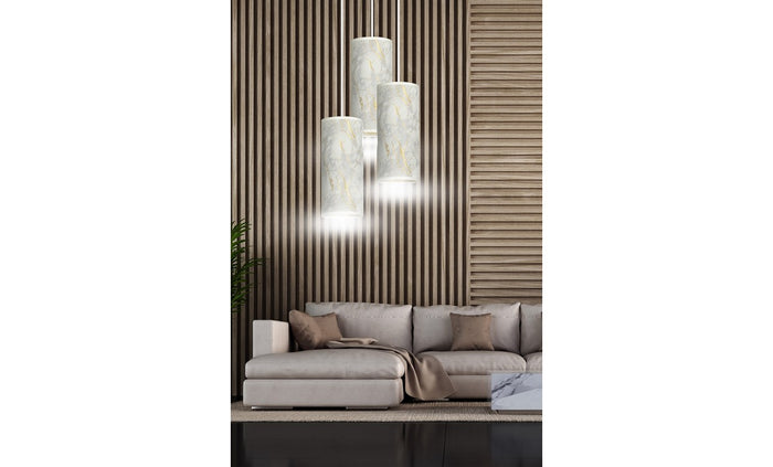 Lampada a Sospensione Karli, Bianco, Acciaio, 35x100x22 cm, EPIKASA