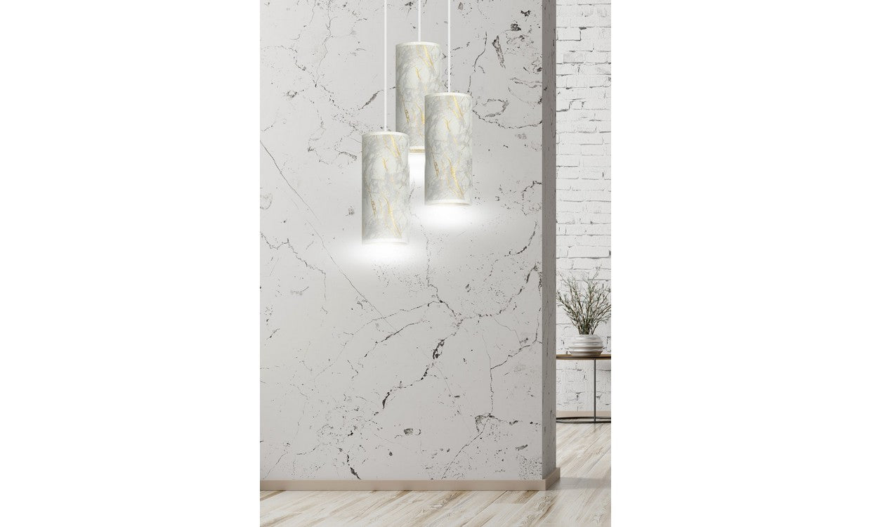 Lampada a Sospensione Karli, Bianco, Acciaio, 35x100x22 cm, EPIKASA