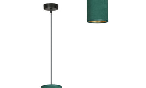 Lampada a Sospensione Bente, Verde, Acciaio, 10x100x6 cm, EPIKASA