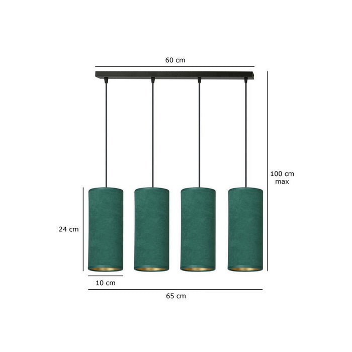 Lampada a Sospensione Bente, Verde, Acciaio, 65x100x6 cm, EPIKASA