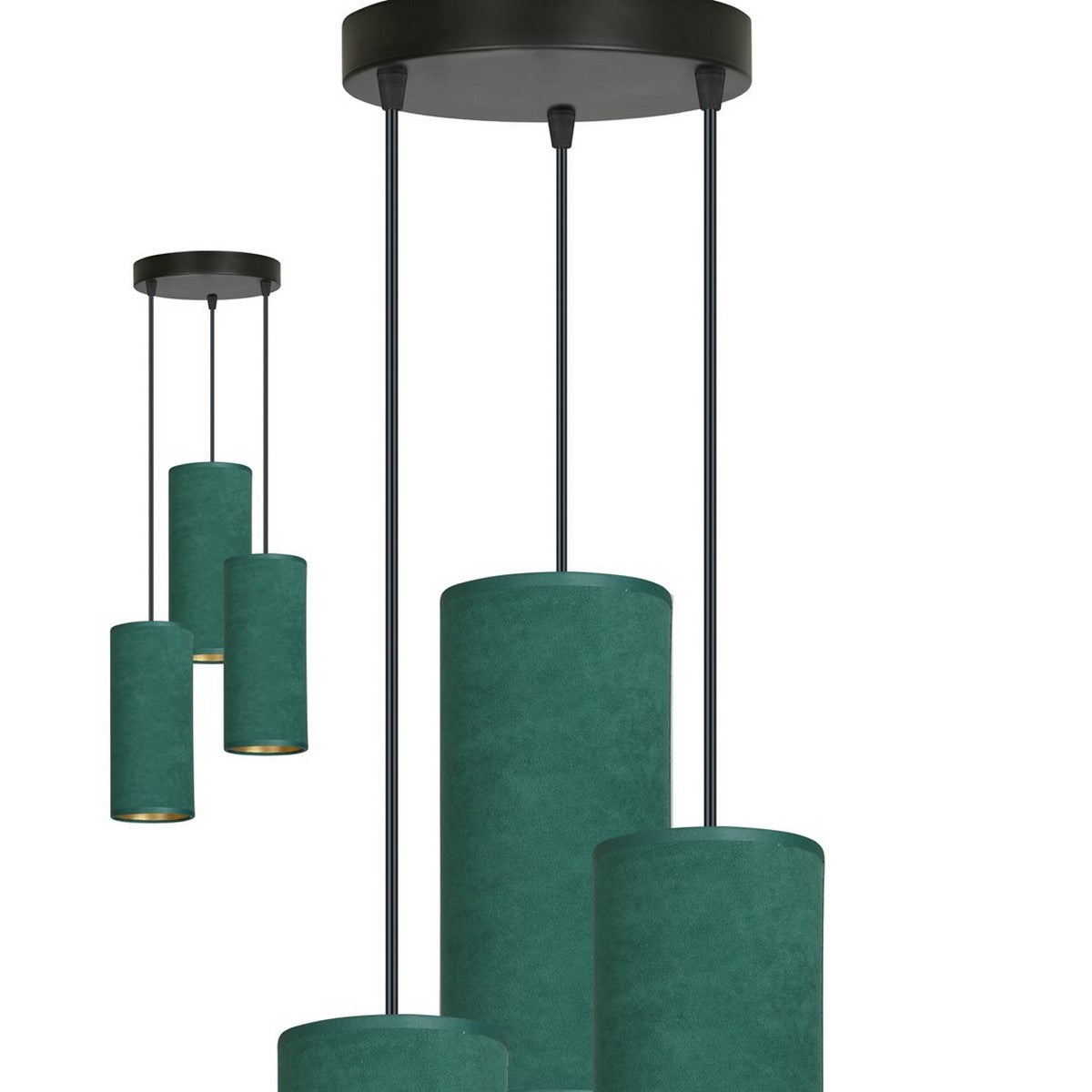 Lampada a Sospensione Bente, Verde, Acciaio, 35x100x22 cm, EPIKASA