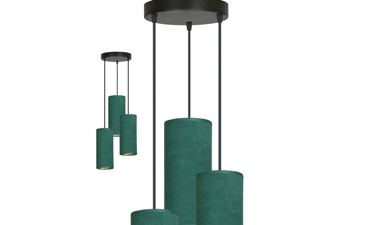 Lampada a Sospensione Bente, Verde, Acciaio, 35x100x22 cm, EPIKASA