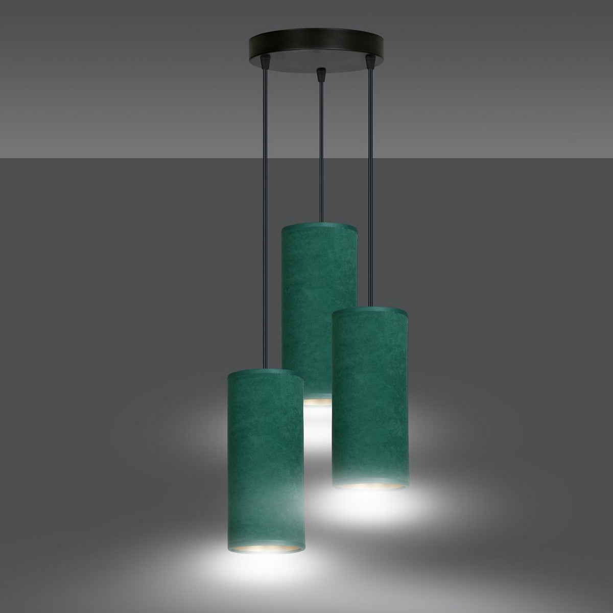 Lampada a Sospensione Bente, Verde, Acciaio, 35x100x22 cm, EPIKASA