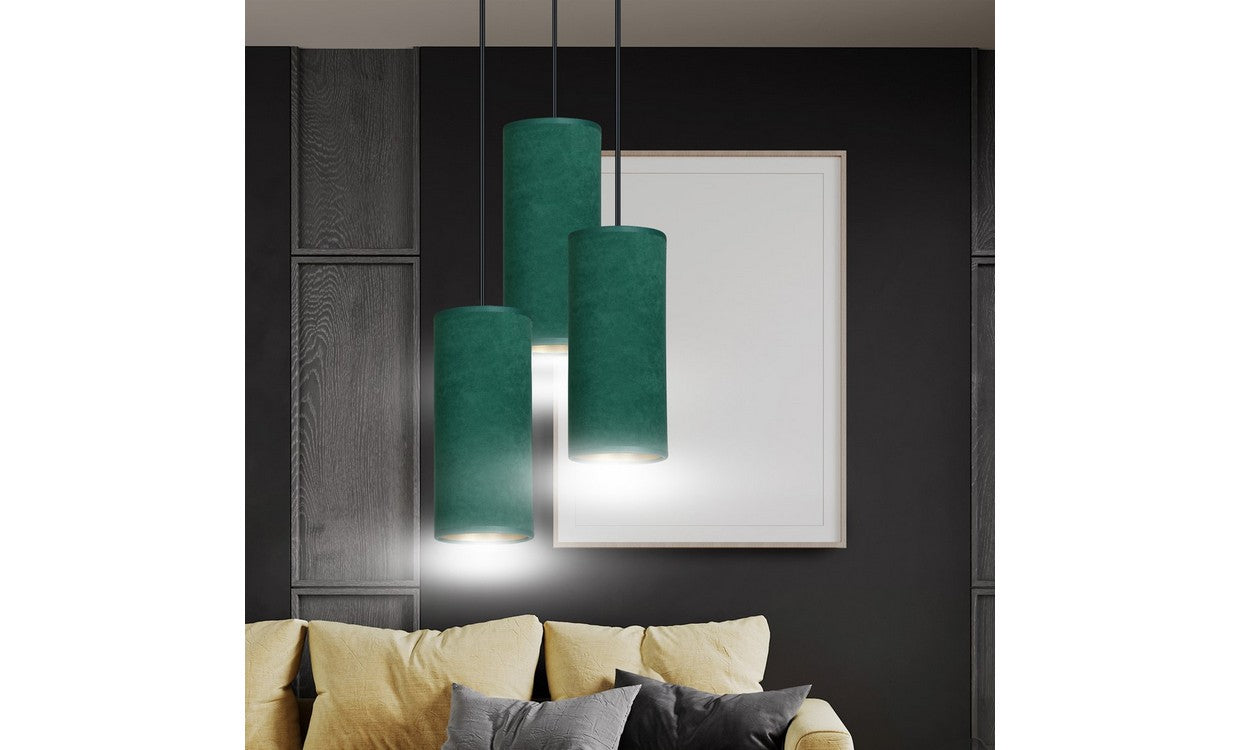 Lampada a Sospensione Bente, Verde, Acciaio, 35x100x22 cm, EPIKASA