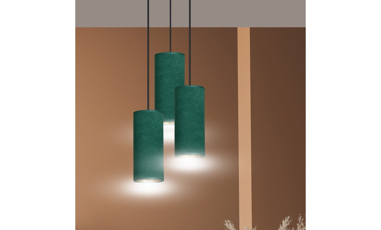 Lampada a Sospensione Bente, Verde, Acciaio, 35x100x22 cm, EPIKASA