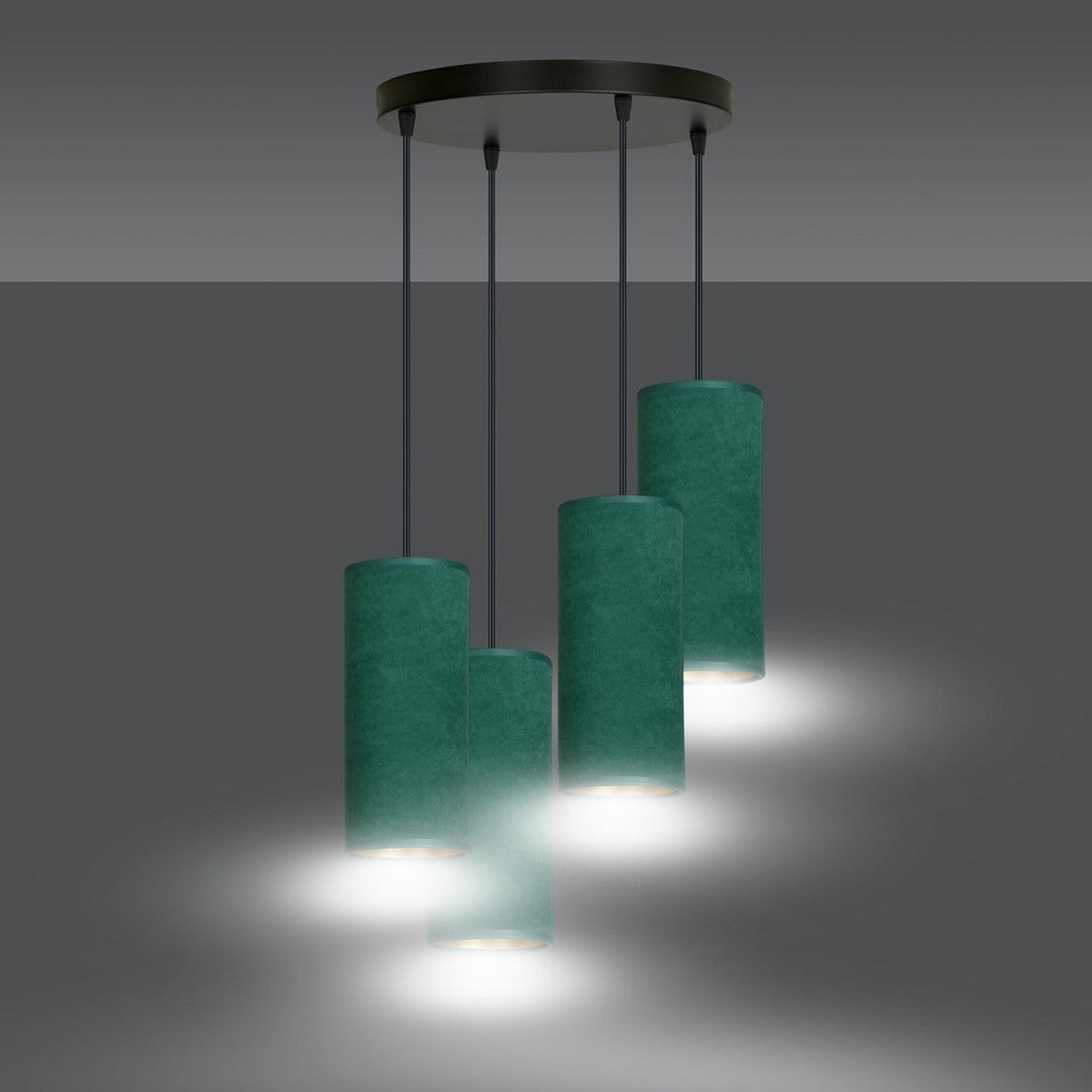 Lampada a Sospensione Bente, Verde, Acciaio, 35x100x22 cm, EPIKASA