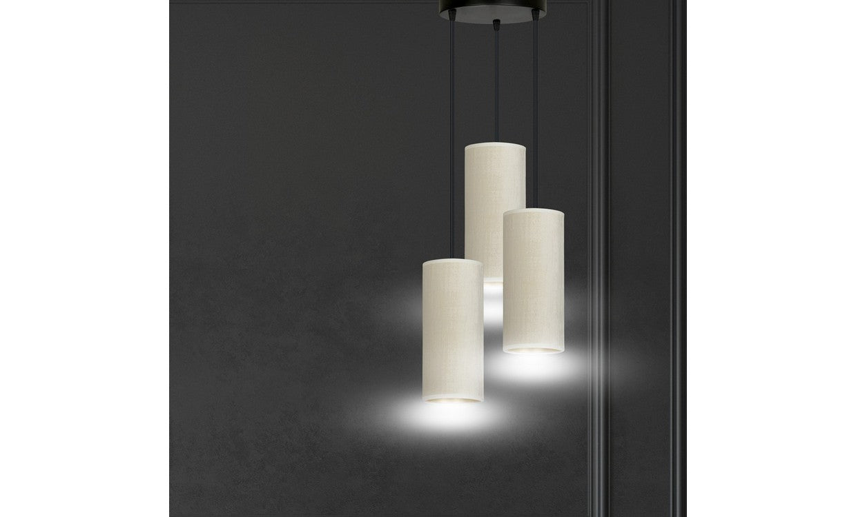 Lampada a Sospensione Bente, Bianco, Acciaio, 35x100x22 cm, EPIKASA