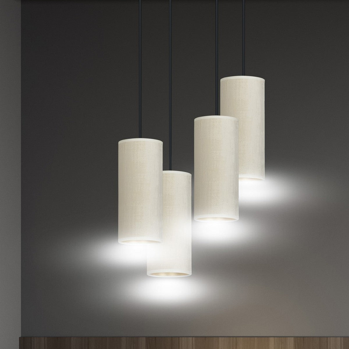 Lampada a Sospensione Bente, Bianco, Acciaio, 35x100x22 cm, EPIKASA