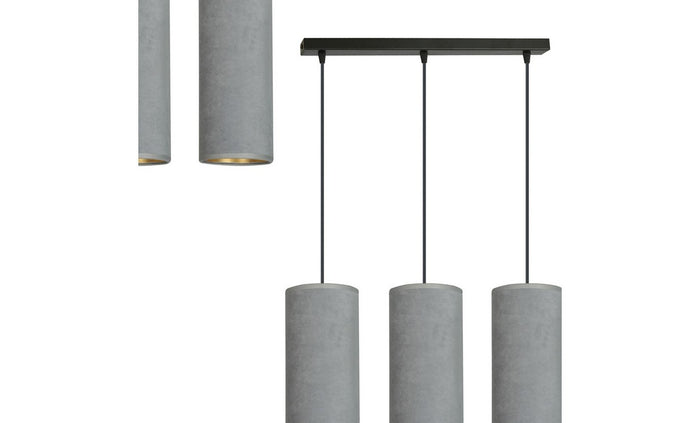 Lampada a Sospensione Bente, Grigio, Acciaio, 50x100x6 cm, EPIKASA